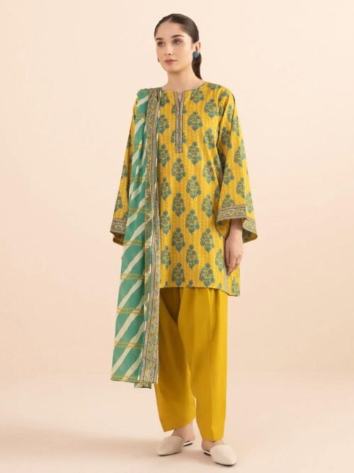 Sapphire - Yellow And Green Printed Lawn Suit