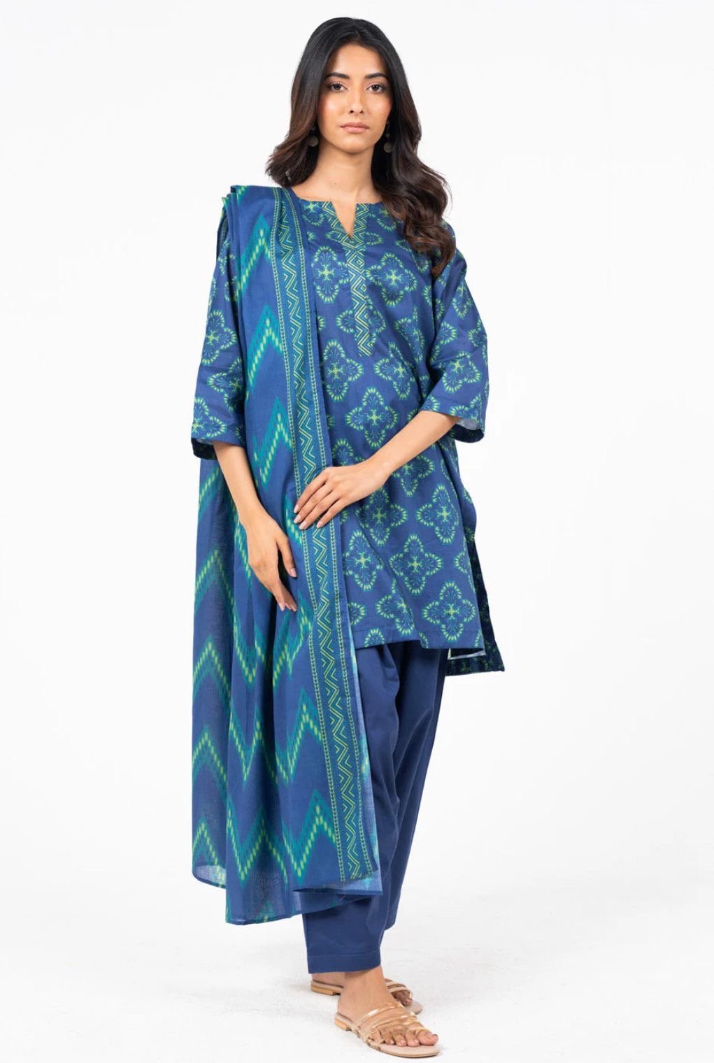Alkaram - Printed Lawn Suit With Lawn Dupatta