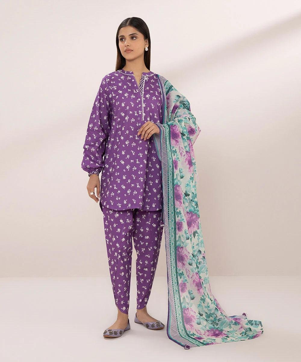 Sapphire - Purple Printed Lawn Suit