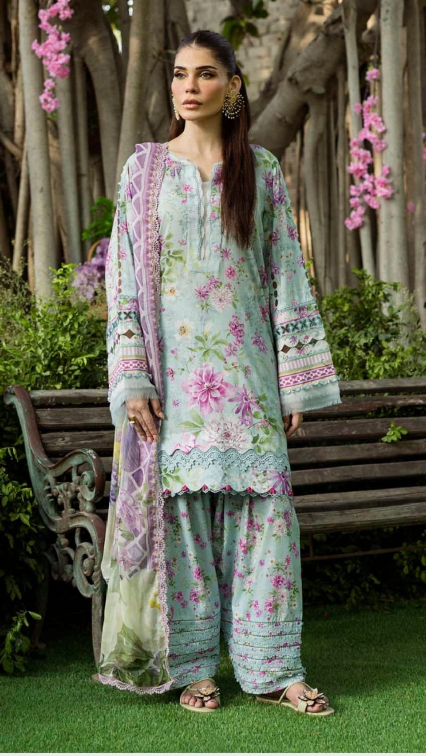 Elaf Premium - 3 Piece Printed Unstitched Suit (Grey)