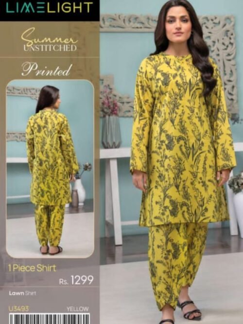 Lime Light - Yellow Lawn Printed suit