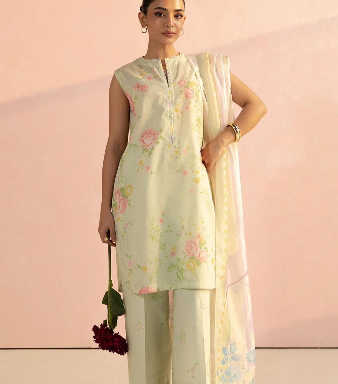 Coco - Cream Digital Printed Lawn Suit