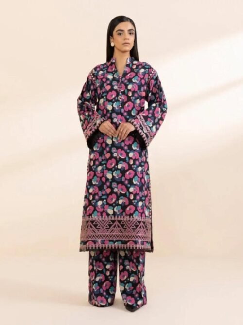 Sapphire - Unstitched Embroidery cambric suit