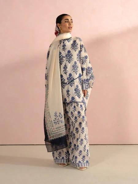Coco - Blue Digital Printed Lawn Cambric