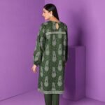 Green printed embroidered 2 PC Suit - Image 2