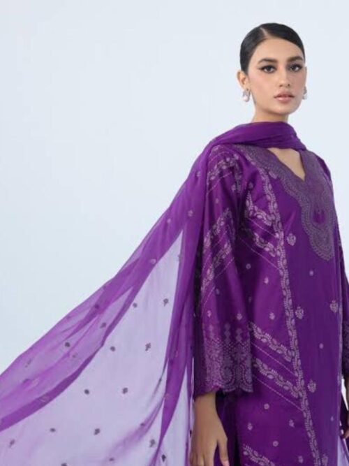 Sapphire - Embroidered Cotton Satin Shirt