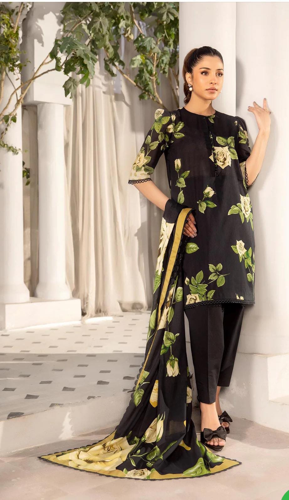 Maria B - 3-PC Printed Lawn Suit Black