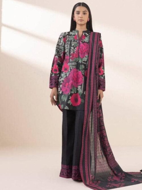 Sapphire - Unstitched 3-Piece Printed Suit