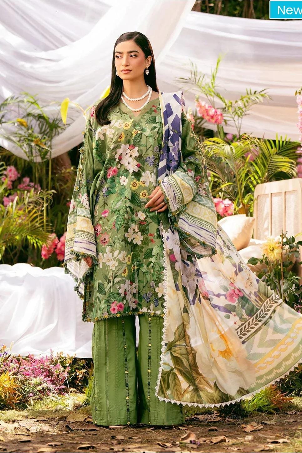 Elaf Premium - 3-PC Lawn SUIT (GREEN)