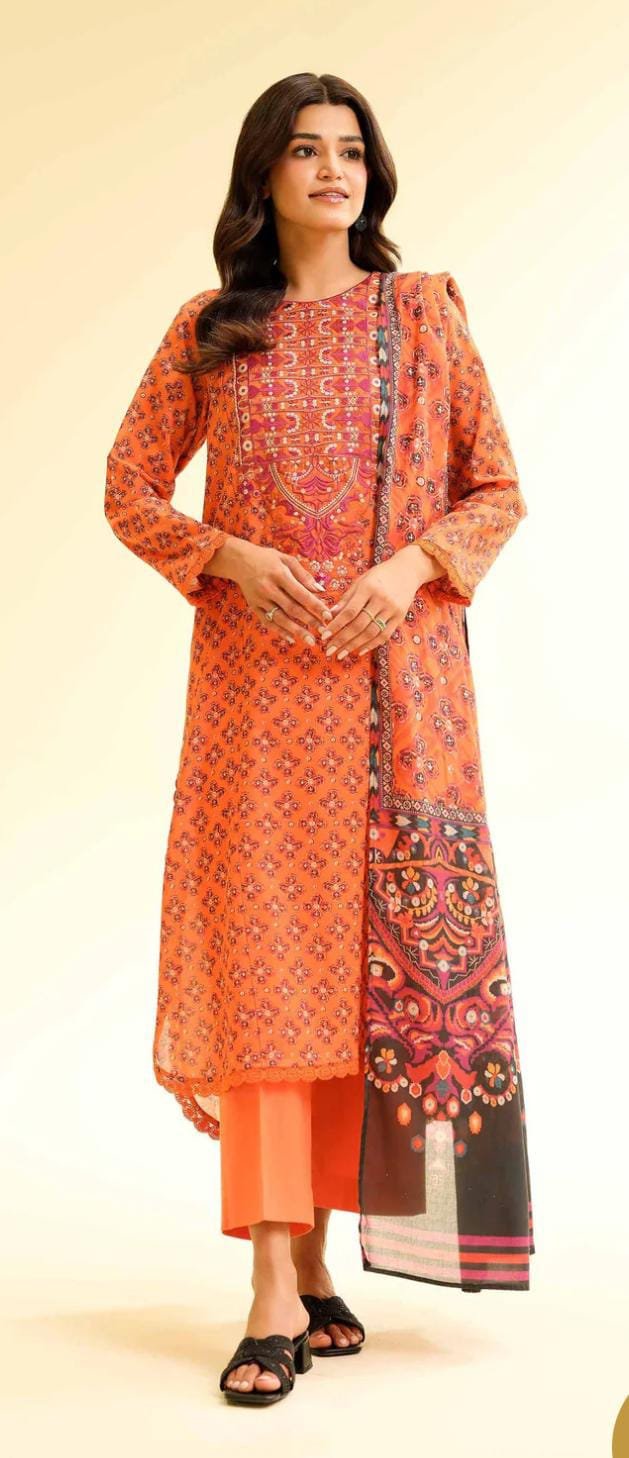 Nishat - 2-PC Emborided suit (Orange)