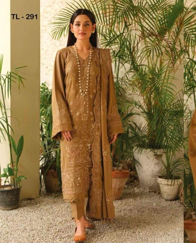 Embroidered Leather 3 Piece Suit