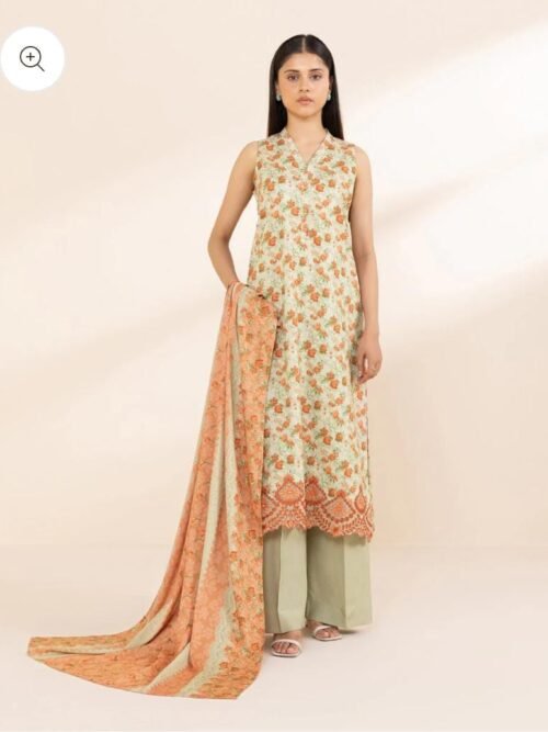 Sapphire - Unstitched 3-Piece Linen suit